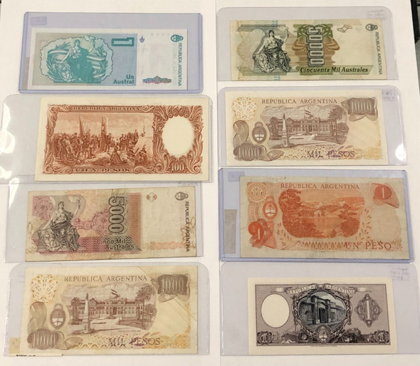 Argentina: Banknote Collection Lot (8 Pieces)