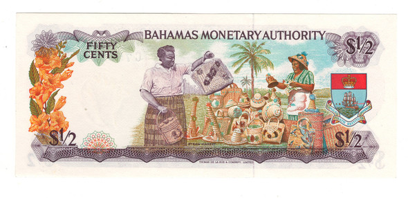 Bahamas: 1968 1/2 Dollar  Banknote