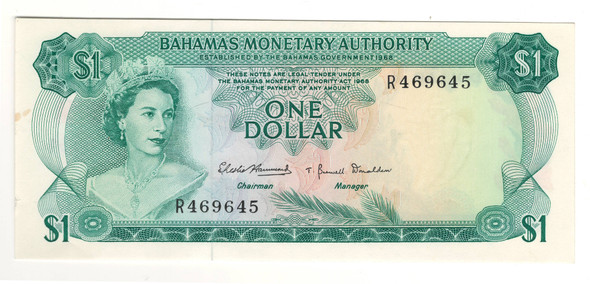 Bahamas: 1968 $1 Banknote