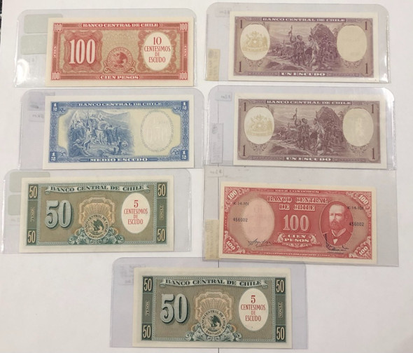 Chile: Banknote Collection Lot (7 Pieces)