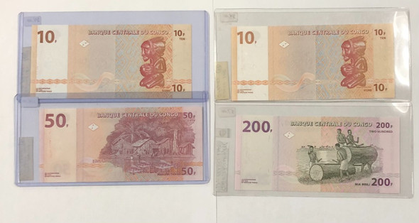 Congo: 2000 - 2007 Banknote Collection Lot (4 Pieces)