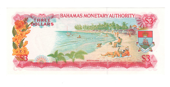 Bahamas: 1968  $3 Banknote
