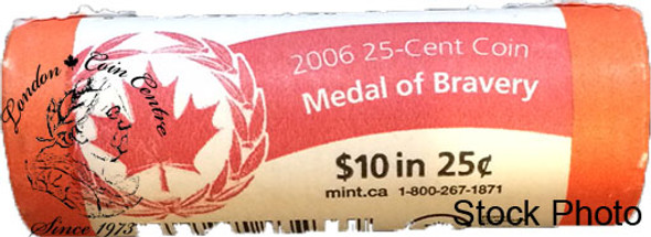 Canada: 2006 Logo Bravery 25 Cent Original Roll (40 Coins) - Special Wrap