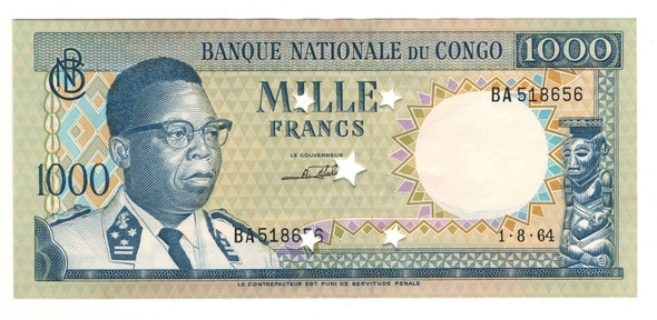 Congo: 1964   1000  Francs  Banknote