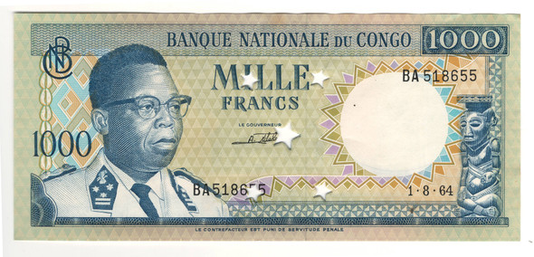 Congo: 1964   1000   Francs   Banknote