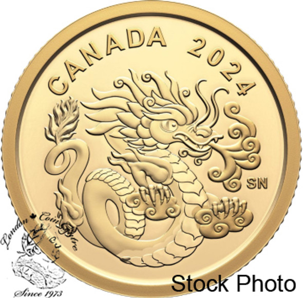 Canada: 2024 $8 Spirit Dragon Pure Gold Coin