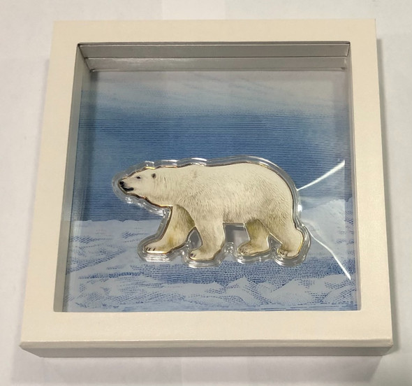 Canada: Polar Bear 100gr Pure Silver Real Shaped Coin