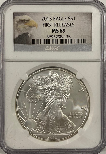 United States: 2013 1 Ounce Silver American Eagle NGC MS69 - First Releases