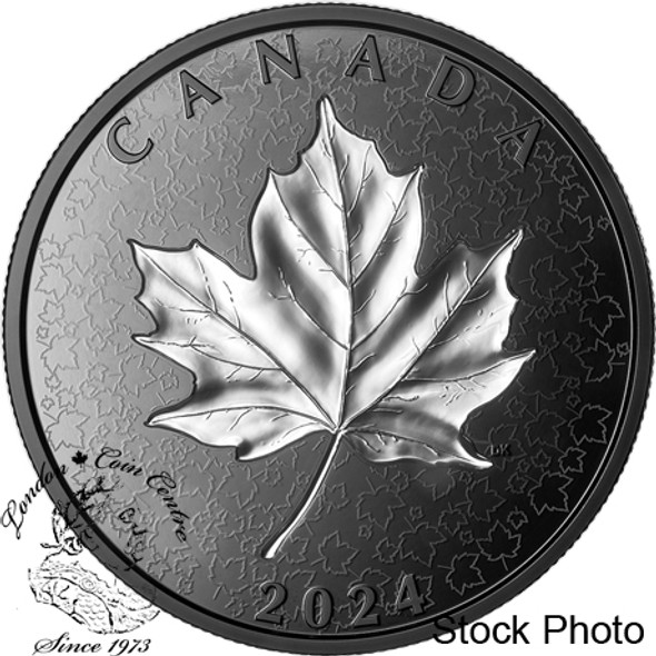 Canada: 2024 $50 Maple Leaves in Motion 5 oz Pure Silver Coin with Rhodium Plating