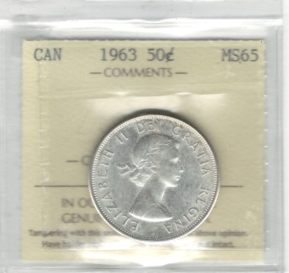 Canada: 1963 50 Cent  ICCS MS65