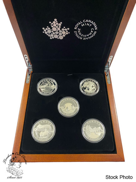 Canada: 2014 $25 O Canada Series Silver 5 Coin Set in Wooden Box