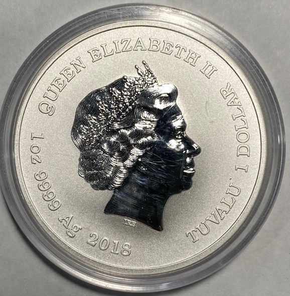 Tuvalu: 2018 $1 Black Panther 1 oz. Pure Silver Coin *Scuffed Capsule*