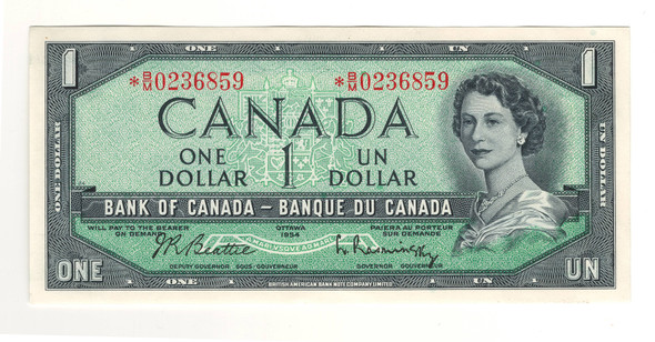 Canada: 1954 $1 Bank Of Canada  Replacement Banknote  BC-37bA-i