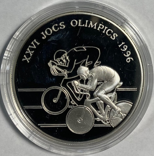 Andorra: 1994 10 Diners Olympics Cycling Silver Coin