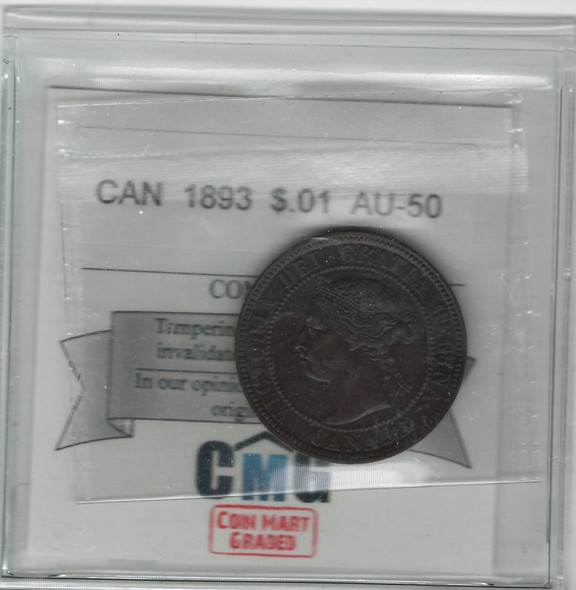 Canada: 1893 1 Cent CMG AU50