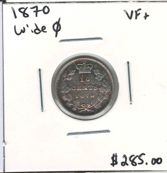 Canada: 1870 10 Cent Wide 0 VF30 Canada: 1870 10 Cent Wide 0 VF30