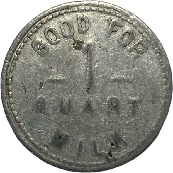 United States: Chas. E. Braman Northport Mich 1 Quart Milk Dairy Token United States: Chas. E. Braman Northport Mich 1 Quart Milk Dairy Token