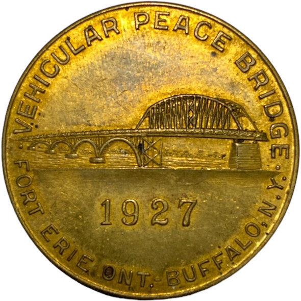 United States: 1927 Fort Erie Ontario, Buffalo NY Vehicular Peace Bridge Token Kinsey