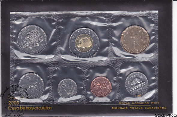 Canada: 2005 Proof Like / Uncirculated Coin Set *Writing On Envelope* Canada: 2005 Proof Like / Uncirculated Coin Set *Writing On Envelope*