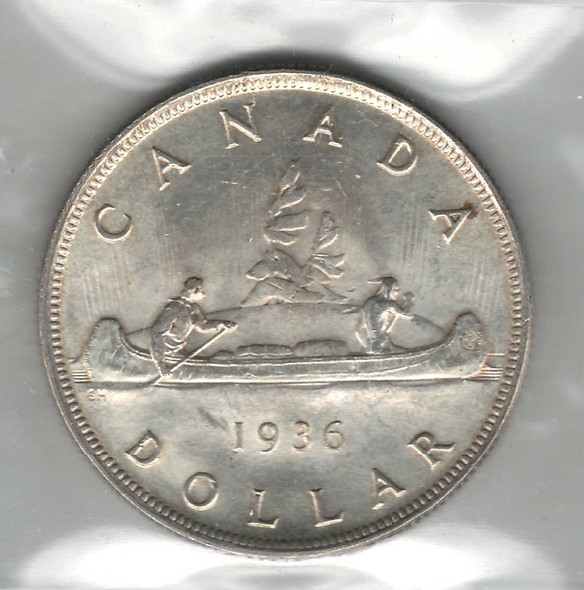Canada: 1936 $1 Silver Dollar ICCS MS64