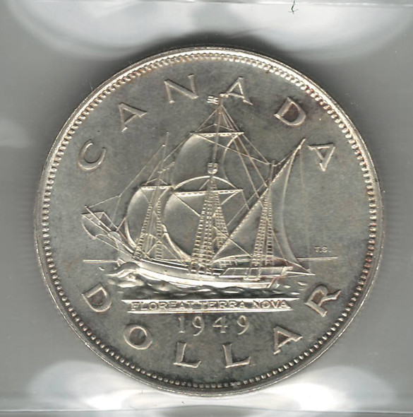 Canada: 1949 $1 Silver Dollar ICCS  MS65