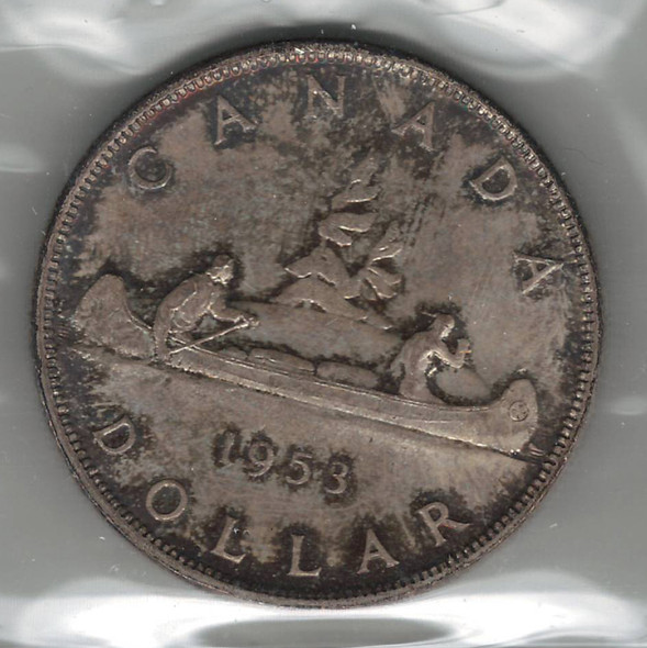 Canada: 1953 SF $1 Silver Dollar ICCS MS64