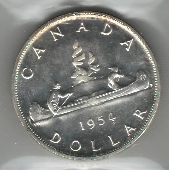 Canada: 1954 $1 Silver Dollar ICCS PL65 Heavy Cameo