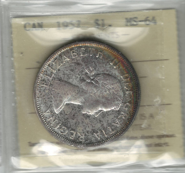 Canada: 1957 $1 Silver Dollar ICCS MS64