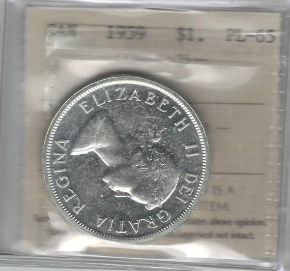 Canada: 1959 $1 Silver Dollar ICCS PL65