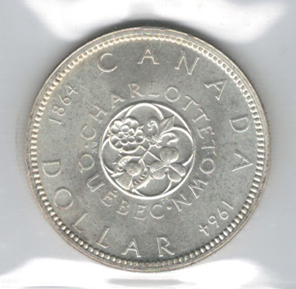 Canada: 1964 $1 Silver Dollar ICCS  MS64