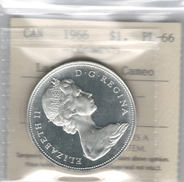 Canada: 1966 $1 Silver Dollar ICCS PL66 Cameo