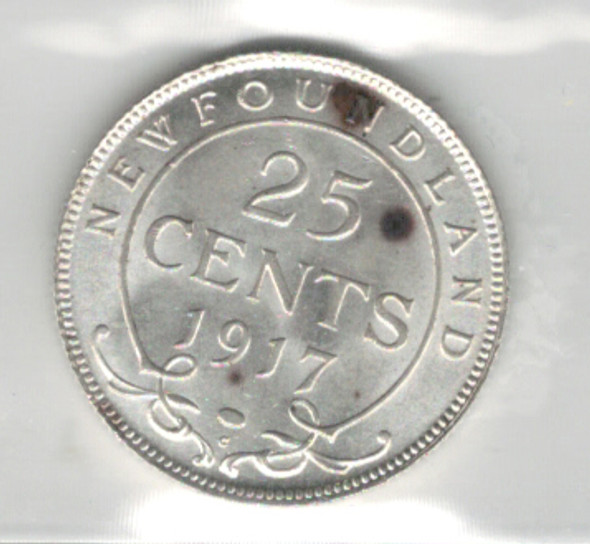 Canada: Newfoundland: 1917C 25 Cents ICCS MS63