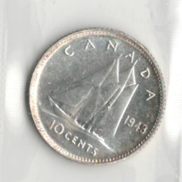 Canada: 1943 10 Cent ICCS MS64