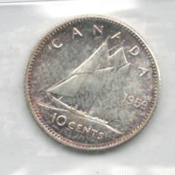 Canada: 1953 NSF 10 Cent ICCS MS65