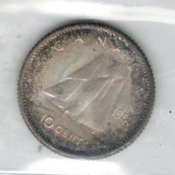 Canada: 1955 10 Cent ICCS  MS65