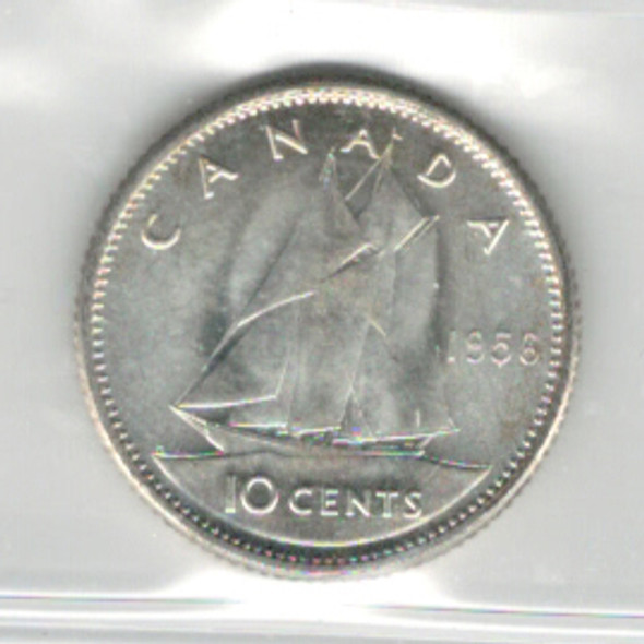 Canada: 1956 10 Cent ICCS  MS65