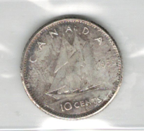 Canada: 1959 10 Cent ICCS  MS65