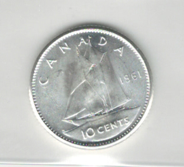 Canada: 1961 10 Cent  ICCS MS65