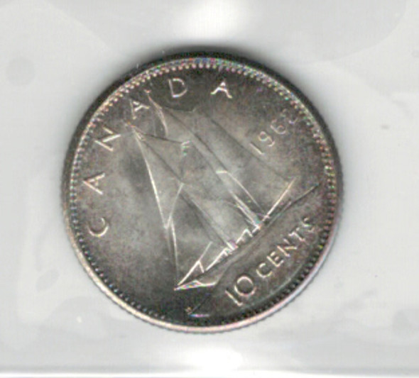 Canada: 1962 10 Cent  ICCS MS65