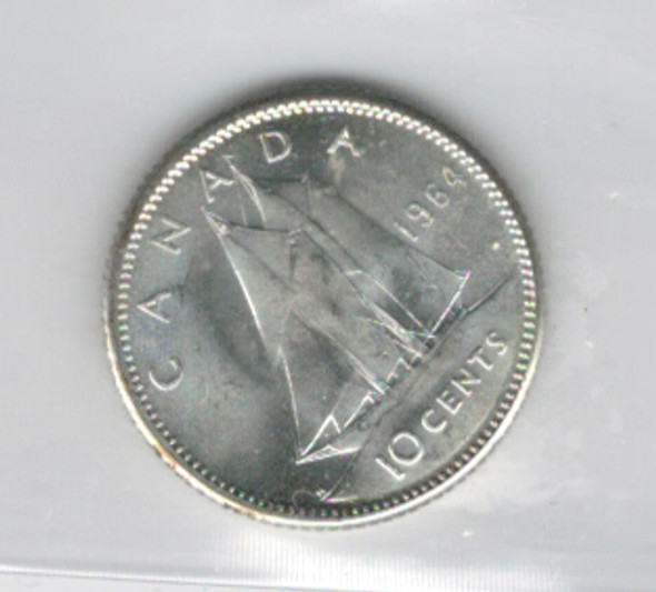 Canada: 1964 10 Cent  ICCS MS65