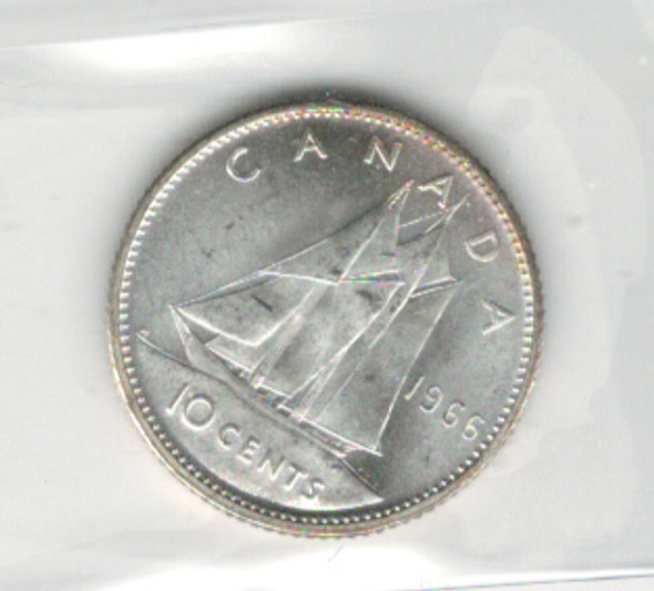 Canada: 1966 10 Cent  ICCS MS65