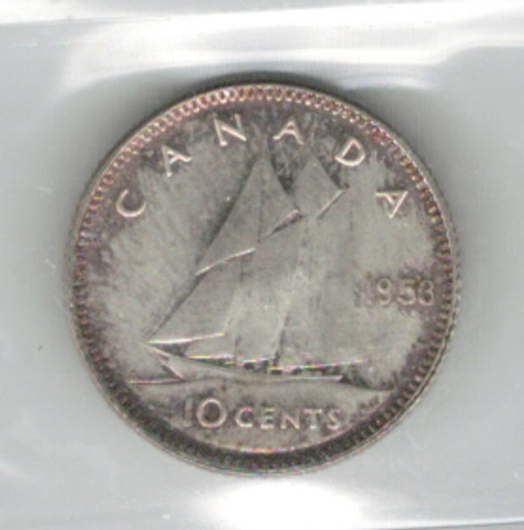 Canada: 1953 10 Cent SF ICCS MS64