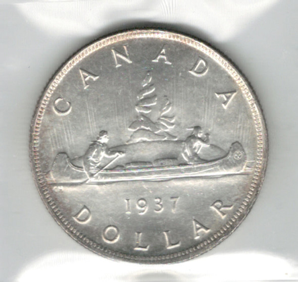 Canada: 1937 $1 Silver Dollar ICCS MS62