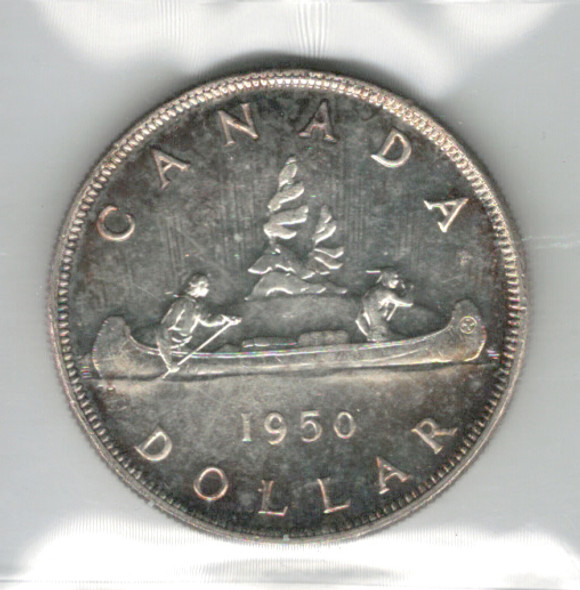 Canada: 1950 $1 Silver SWL Dollar ICCS MS63
