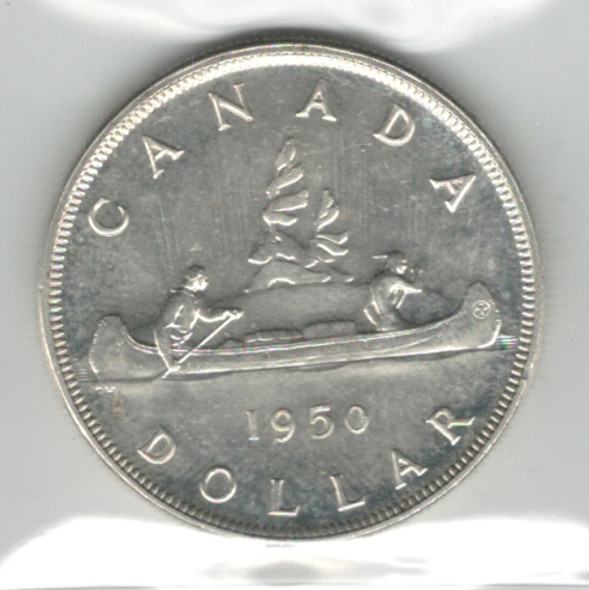 Canada: 1950 $1 Silver Dollar ICCS MS60