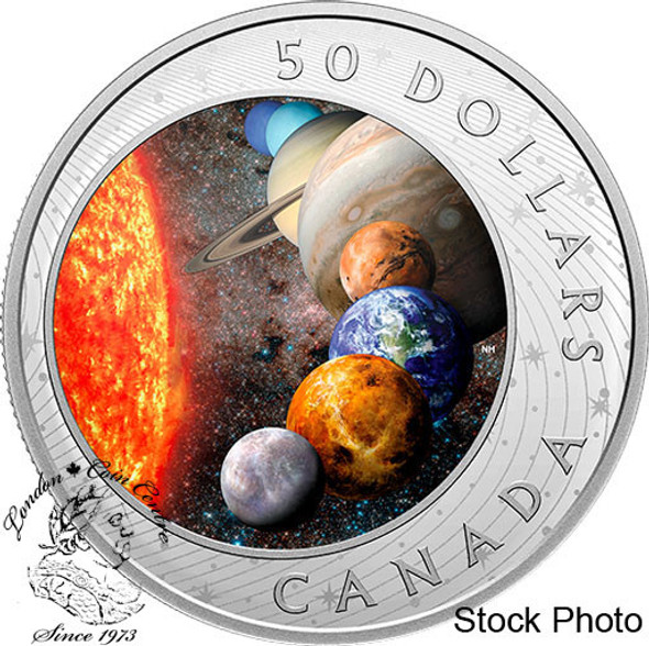 Canada: 2021 $50 The Solar System 5 oz Pure Silver Coin *Scuffed Clamshell*