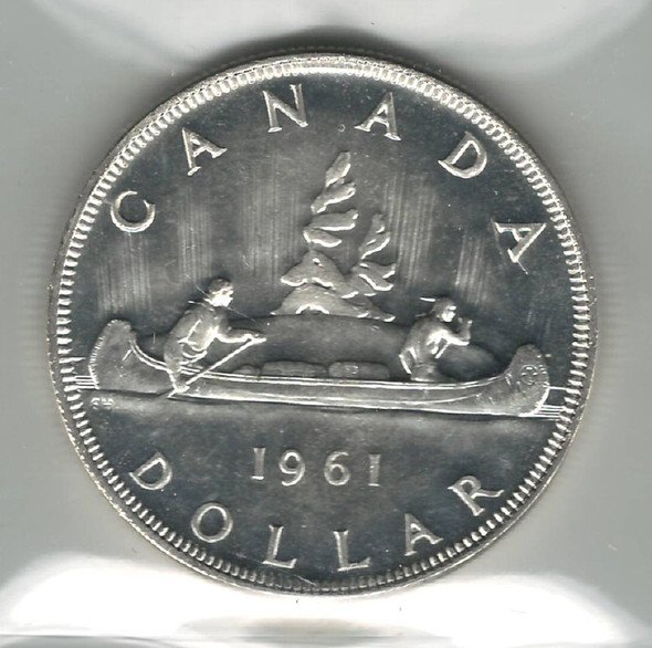 Canada: 1961 $1 Silver Dollar ICCS PL65 Cameo