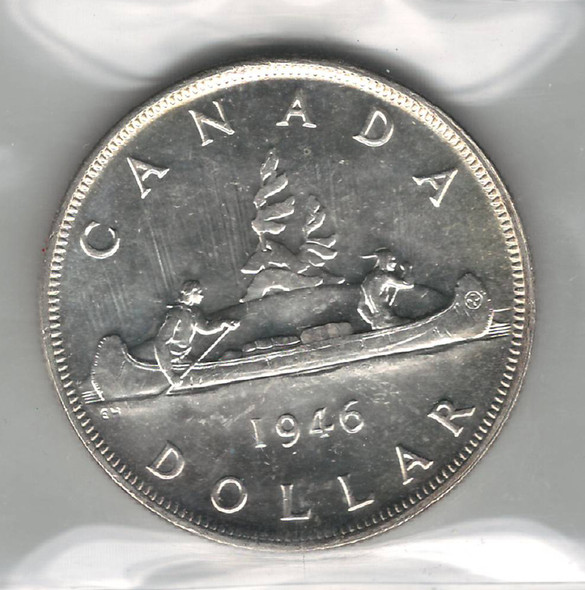 Canada: 1946  $1 Silver Dollar ICCS MS63