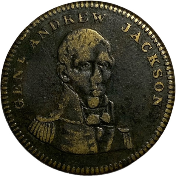 United States: 1824 Andrew Jackson Hero of New Orleans Political Campaign Token