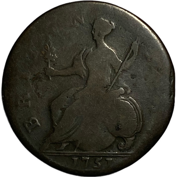 Great Britain: 1757 1/2 Penny